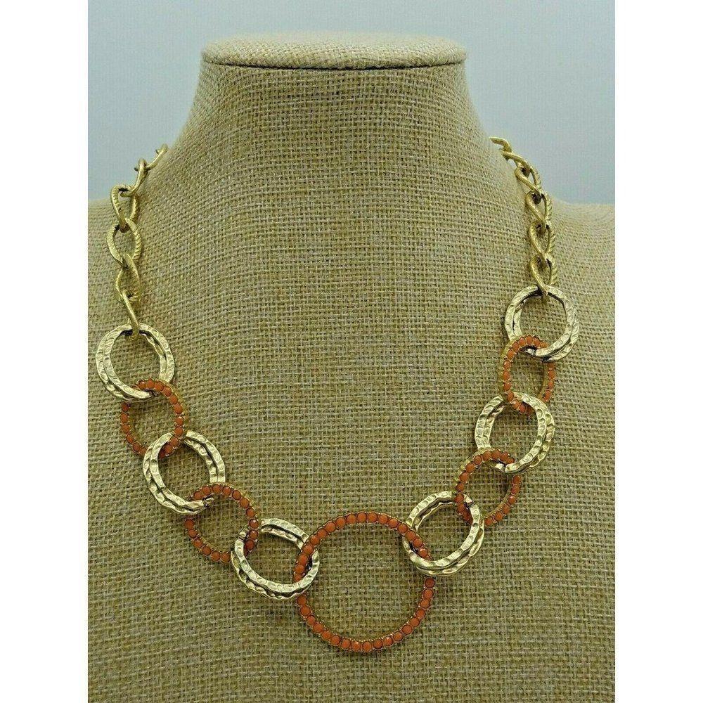 VCLM Vintage Necklace Circle Chain Gold Tone